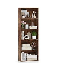 Slickblue 5-Tier Bookshelf Open Bookcase Freestanding Display Shelf Storage Organizer