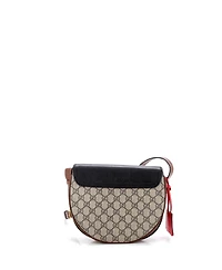 Pre-Owned Gucci Small Padlock Saddle Shoulder Bag Gg Coated Canvas and Leather