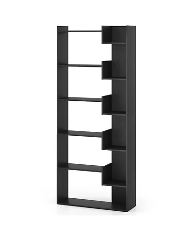 Slickblue 6-Tier Bookshelf Wooden Bookcase with 2 Anti-Tipping Kits Open Display