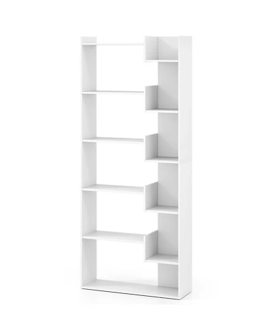 Slickblue 6-Tier Bookshelf Wooden Bookcase with 2 Anti-Tipping Kits Open Display