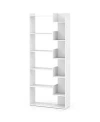 Slickblue 6-Tier Bookshelf Wooden Bookcase with 2 Anti-Tipping Kits Open Display