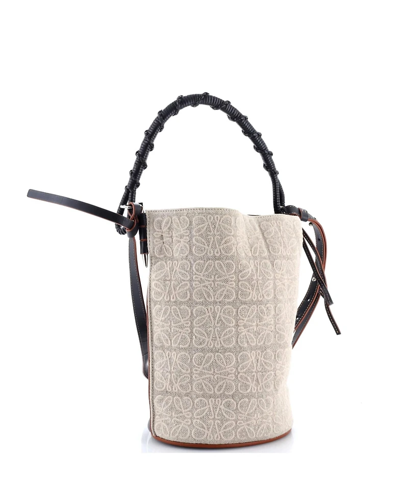 Pre-Owned Loewe Medium Gate Bucket Bag Anagram Jacquard Canvas