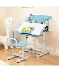 Sugift Kid's Study Desk and with Tilt Desktop and Pen Holder