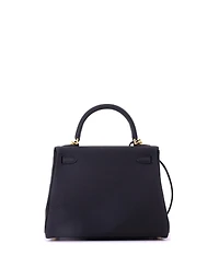 Pre-Owned HERMES Kelly 25 Handbag Black Togo with Gold Hardware
