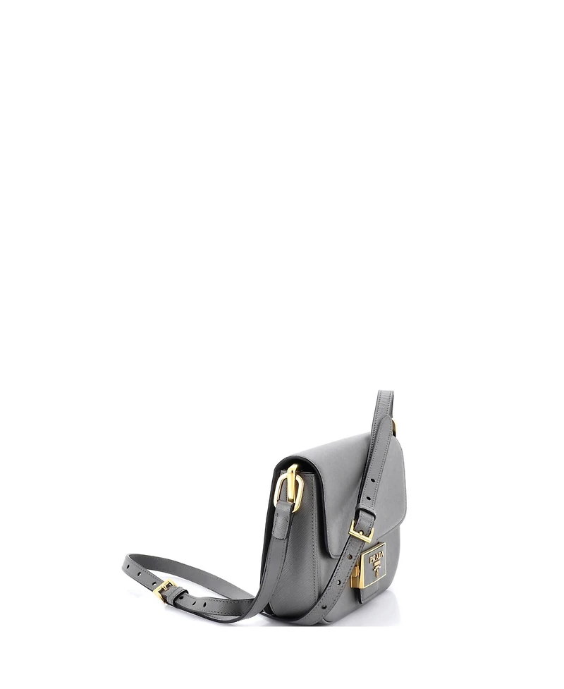 Pre-Owned Prada Small Embleme Flap Bag Saffiano Leather