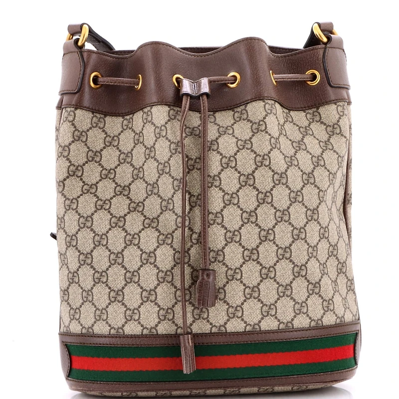 Pre-Owned Gucci Medium Ophidia Bucket Bag Gg Coated Canvas
