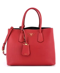 Pre-Owned Prada Large Cuir Double Tote Saffiano Leather
