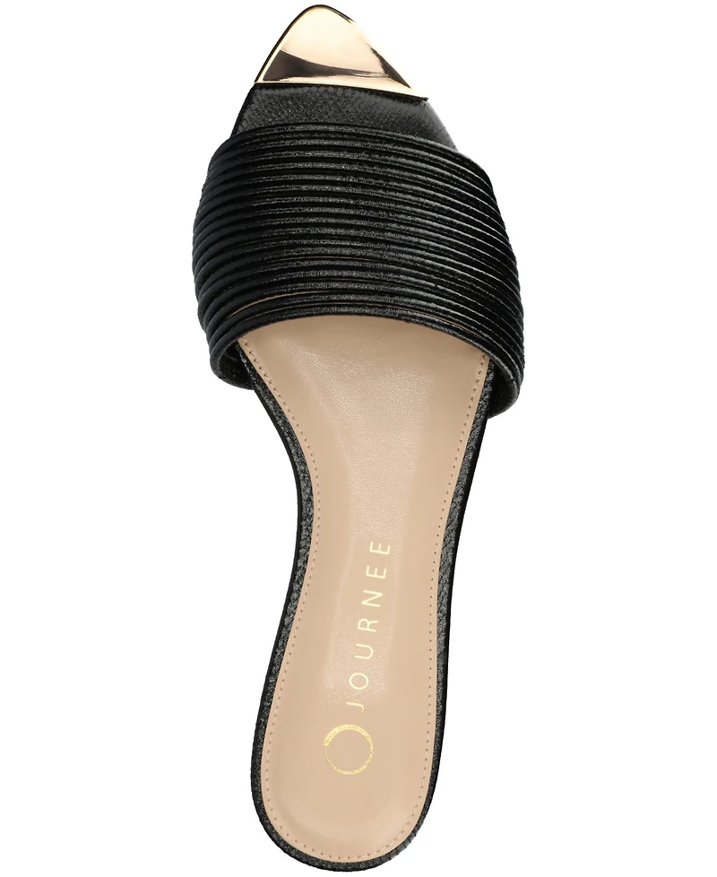 Journee Collection Women's Feather Slip-On Sandals