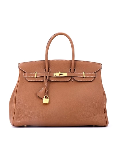 Pre-Owned HERMES Birkin 35 Handbag Brown Togo with Gold Hardware