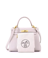 Pre-Owned HERMES Kelly 28 Handbag Grey Evercolor with Gold Hardware