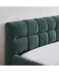 flynama Queen Size Chenille Grounded Bed Frame Headboard