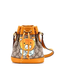 Pre-Owned Gucci Mini x Exo-kai Ophidia Bucket Bag Printed Gg Coated Canvas