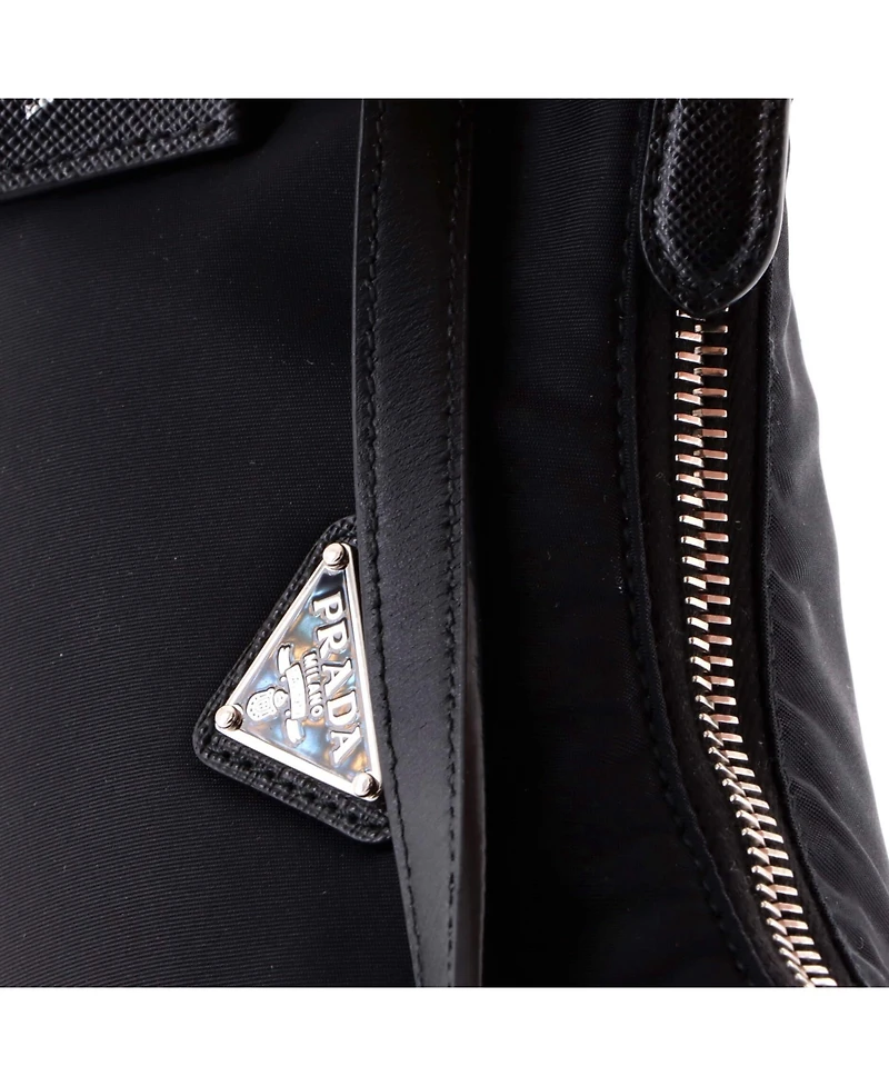 Pre-Owned Prada Mini Re-Edition 2005 Hobo Tessuto with Saffiano Leather