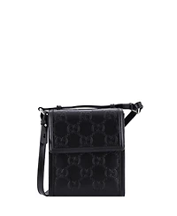 Pre-Owned Gucci Small Flap Crossbody Bag Gg Embossed Perforated Leather