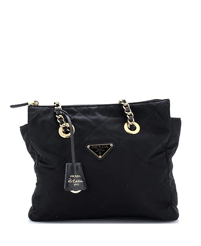 Pre-Owned Prada Re-Edition 1995 Chain Tote Quilted Re-Nylon