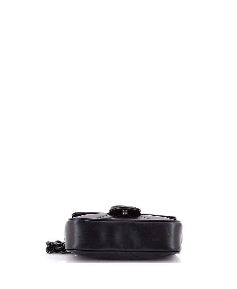 Pre-Owned Gucci Gg Marmont Flap Belt Bag Matelasse Leather