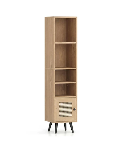 Slickblue 6-Tier Tall Narrow Bookcase 54 Inches Slim Storage