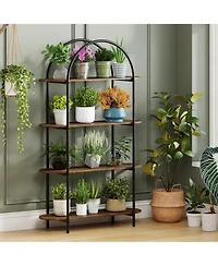 Slickblue 4-Tier Open Bookcase with Sturdy Metal Frame for Living