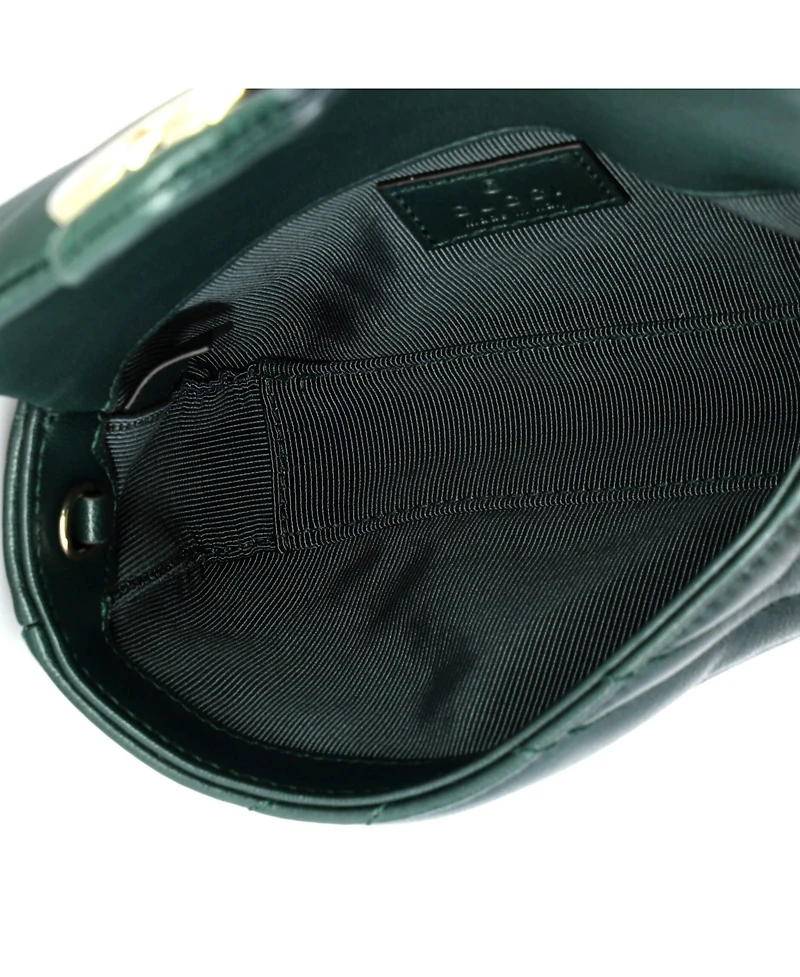 Pre-Owned Gucci Super Mini Gg Marmont Flap Bag Matelasse Leather