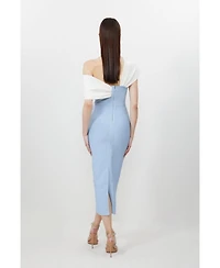 Karen Millen Women's Asymmetric Strap Knit Midi Dress