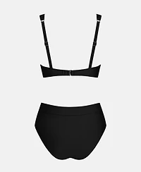Cupshe Women's V-Neck High-Waist Bikini Set with Wide Waistband