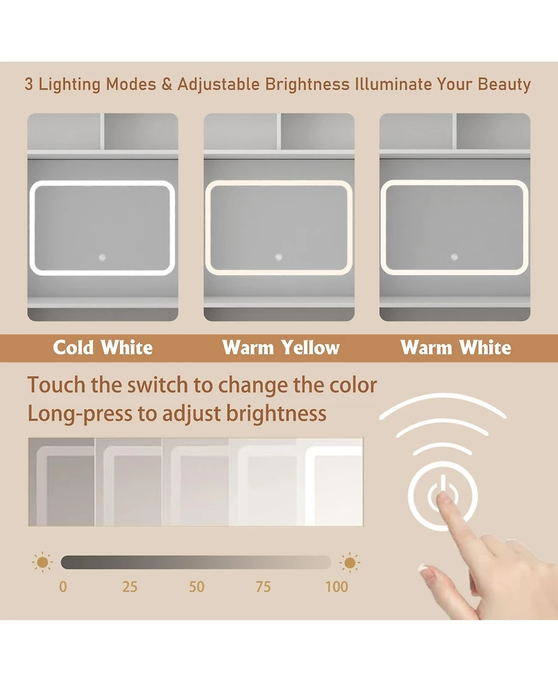 Rainsken Farmhouse Makeup Vanity Desk
