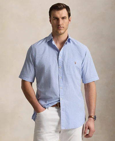 Polo Ralph Lauren Men's Big & Tall Striped Seersucker Shirt