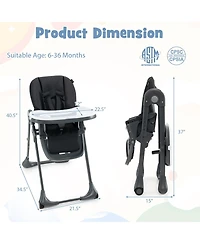 Sugift 3-In-1 Convertible Baby High Chair for Toddlers