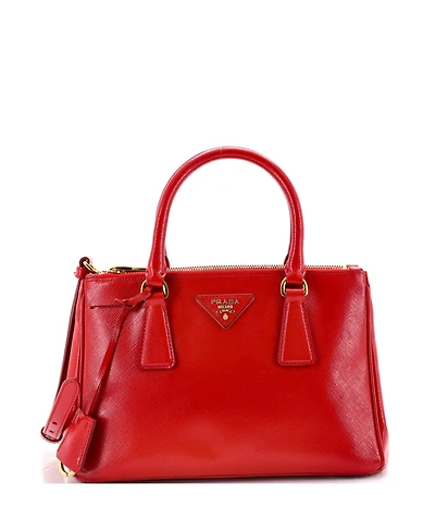 Pre-Owned Prada Mini Double Zip Lux Tote Vernice Saffiano Leather