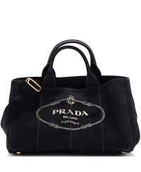 Pre-Owned Prada Medium Canapa Convertible Tote Canvas