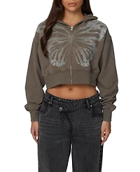 Good For Nothing Women's Cropped Zipped Silhouette Hoodie