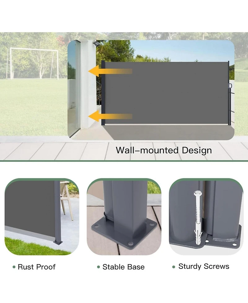 Aecojoy Retractable Side Awning, Double Side Awning
