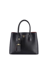 Pre-Owned Prada Small Cuir Double Tote Saffiano Leather