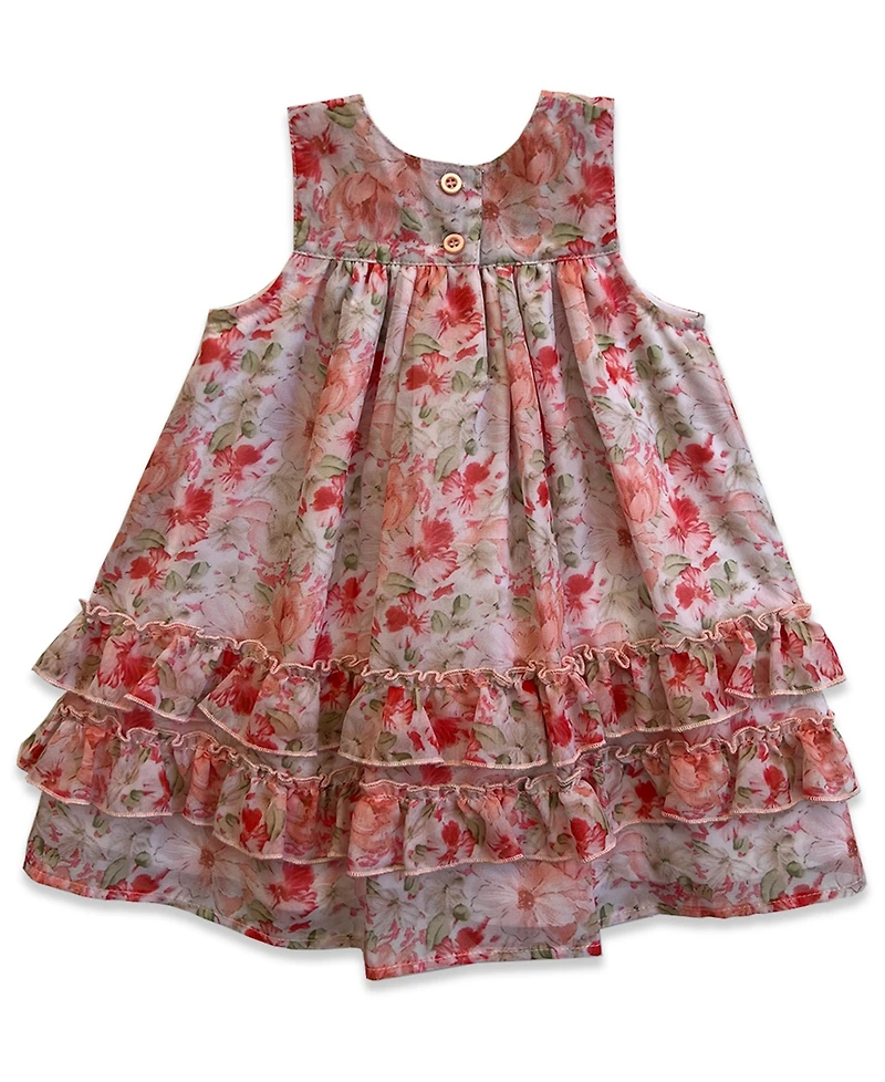 Blueberi Boulevard Baby Girls' Chiffon Sleeveless Dress with Hat