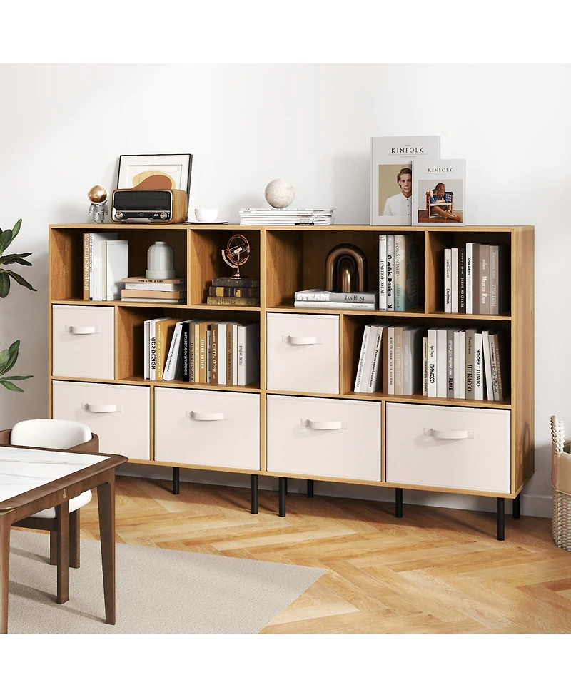 Slickblue 6 Cube Storage Organizer Shelf with Removable Fabric Drawers