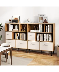 Slickblue 6 Cube Storage Organizer Shelf with Removable Fabric Drawers