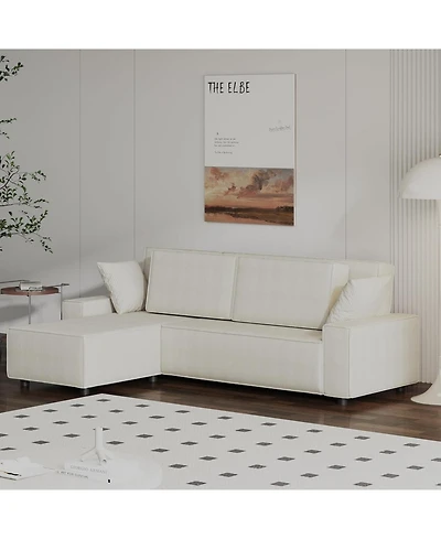 Gaomon 70" Oversized Cloud Couch, Mid-Century Chenille Sofa with Usb & Side Pockets