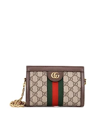 Pre-Owned Gucci Mini Ophidia Chain Shoulder Bag Gg Coated Canvas