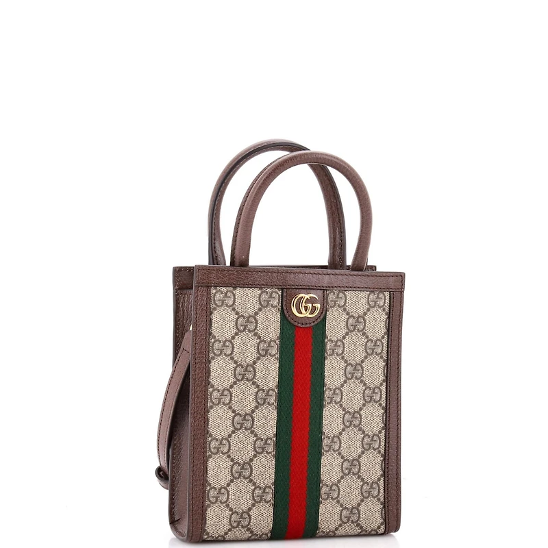 Pre-Owned Gucci Super Mini Ophidia Convertible Tote Gg Coated Canvas