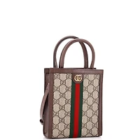 Pre-Owned Gucci Super Mini Ophidia Convertible Tote Gg Coated Canvas