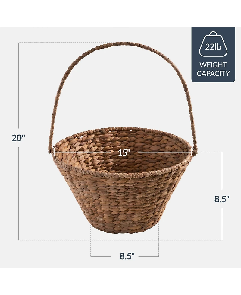Best Choice Products Easter Basket, Woven Basket for Kids w/ Collapsible Handle