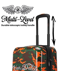 Von Dutch Camo Small Expandable Hardside Carry-On Spinner Suitcase