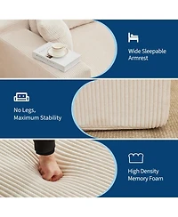 gaomon 110" Modular Sectional Sofa, L-Shaped Cloud Couch with Chaise Lounge, Boneless Deep Seat Sofa for Living Room