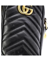 Pre-Owned Gucci Mini Gg Marmont Vertical Phone Crossbody Bag Matelasse Leather