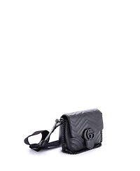 Pre-Owned Gucci Mini Gg Marmont Convertible Flap Shoulder Bag Matelasse Leather