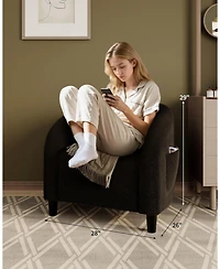 gaomon Accent Chair Living Room Chairs Barrel Boucle Chairs Comfy Armchairs for Bedroom Reading Room Reception Chairs