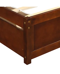 flynama Twin Size Wood Platform Storage Bed with Two Drawers Headboard and Reinforced Slats