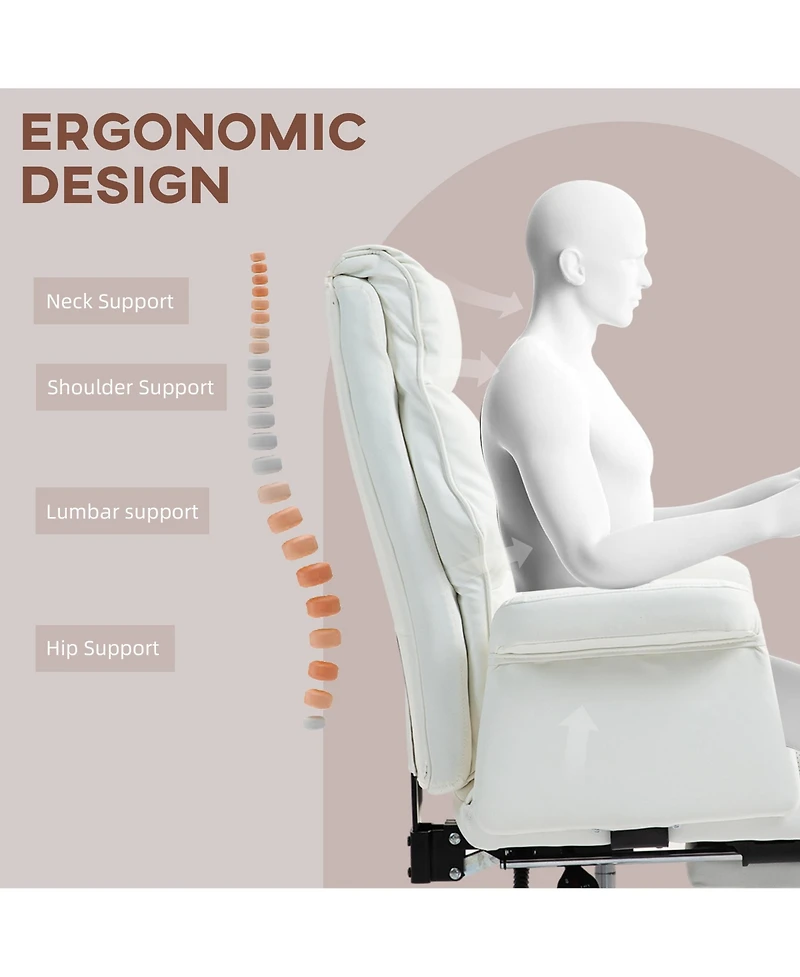 Boyel Living Executive Pu Leather Office Chair with Footrest and Recline