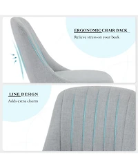 gaomon Dining Chairs Set of 6, Upholstered Fabric Chairs with Curved Back