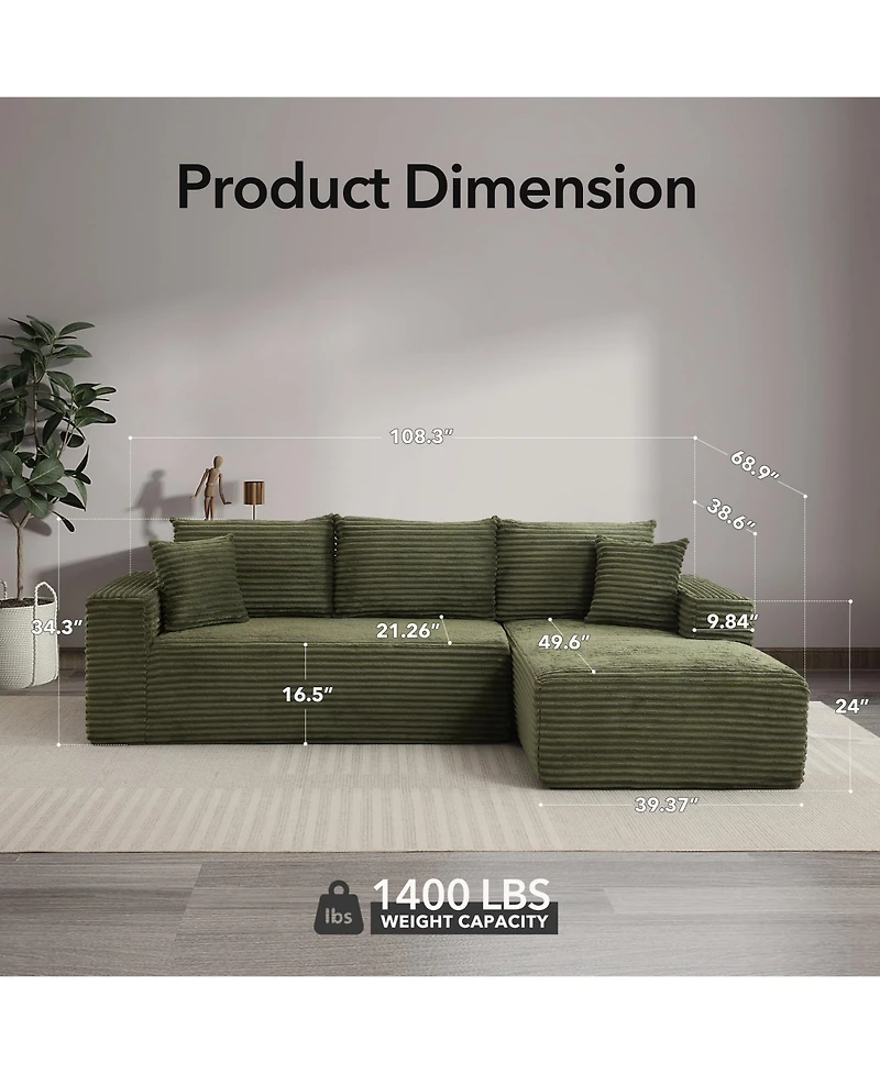 gaomon 108" Sectional Couches for Living Room
